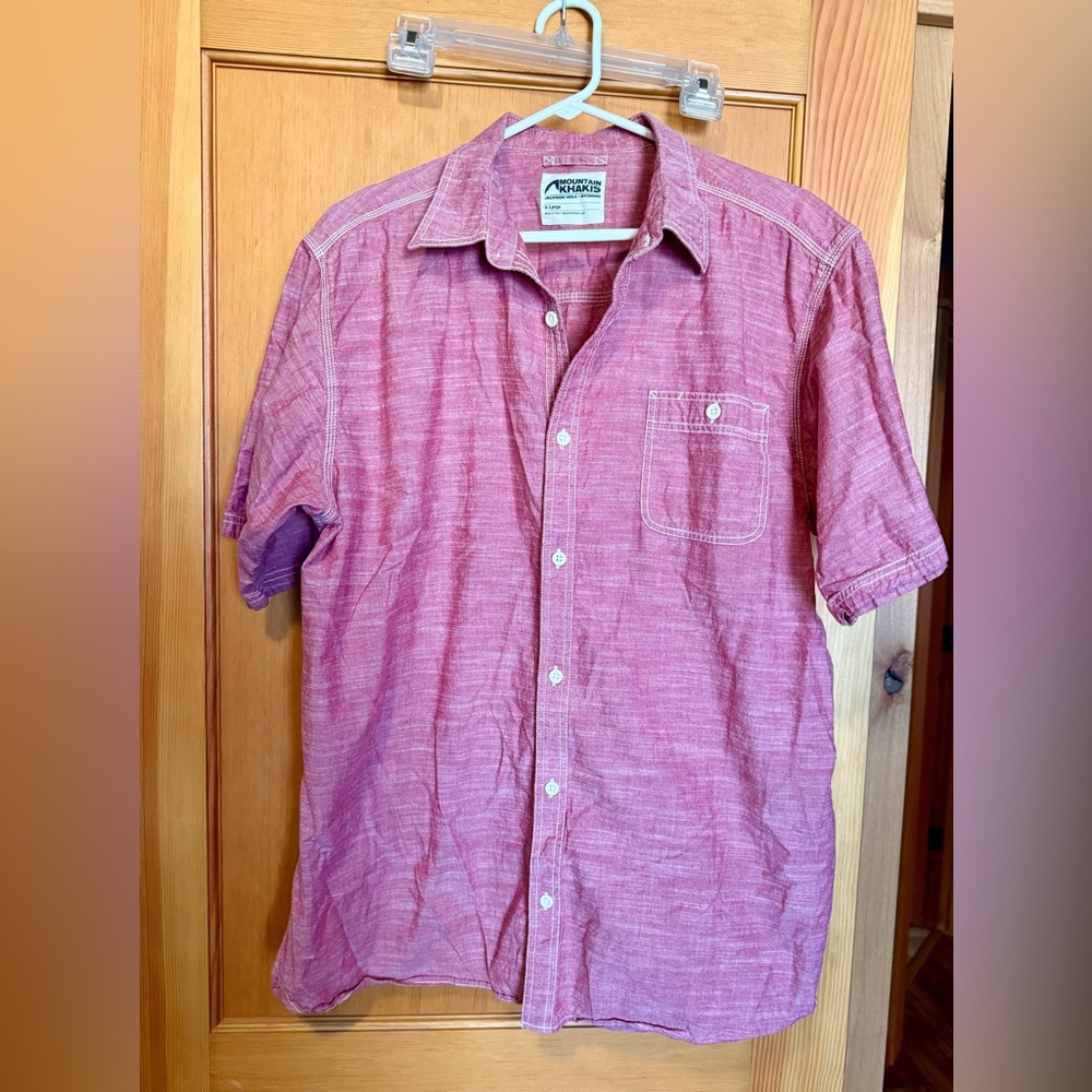 Men's Mountain Khakis Red Short Sleeve Shirt XL